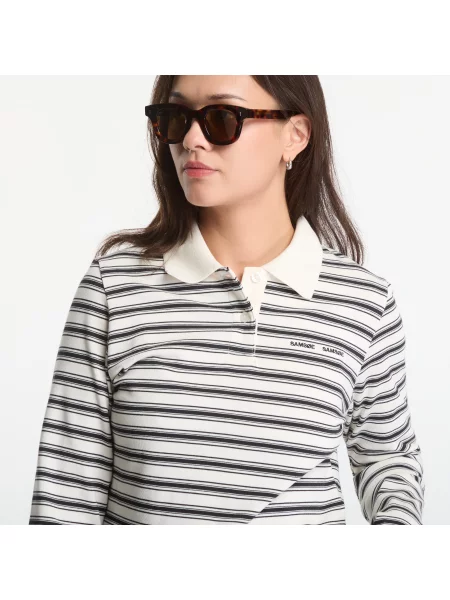T-shirt Samsøe Samsøe Sadonell Ls Polo Egret St. L czarna