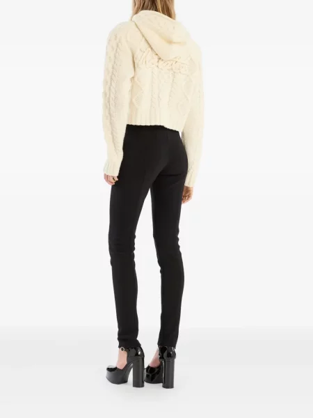 Cardigan Rotate Birger Christensen tricotate cu glugă alb