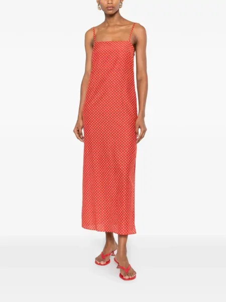 Rochie midi Matteau cu buline roșu