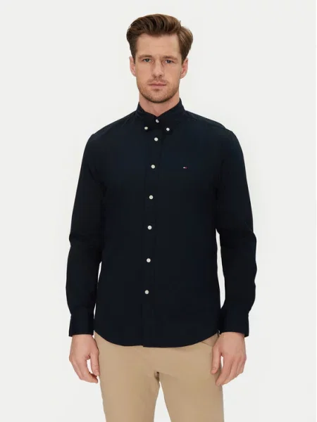 Tommy Hilfiger koszula casual Mężczyźni Regular Fit jednolity S niebieski