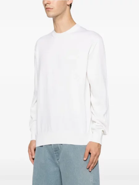 Pulover Givenchy cu decolteu rotund cu autograf alb