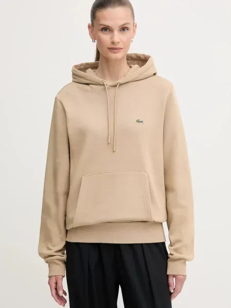 Суичър с качулка Lacoste с качулка черно