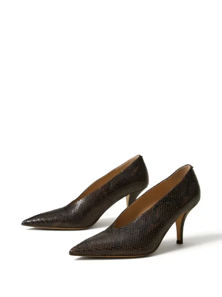 Pantofi cu toc Twinset din piele cu imagine maro