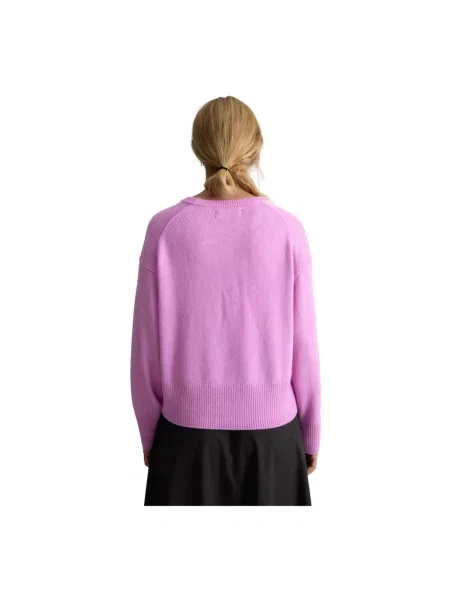 Sweter Marc O'polo wełniany z długim rękawem fioletowy