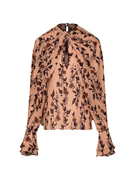 Top Johanna Ortiz cu model floral cu imagine roz