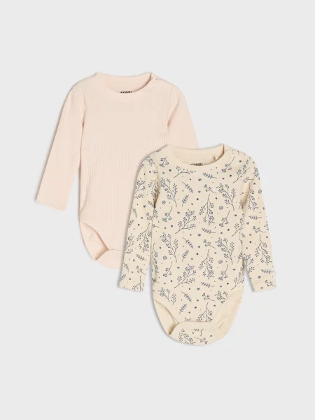 Sinsay body s rostlinným motivem 2 pack béžová