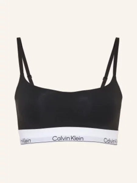 Calvin Klein Bustier Podprsenka Icon Cotton Modal černá bílá