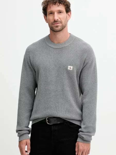 Пуловер Calvin Klein Jeans мъжки сиво