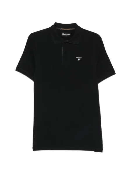 Tricou polo Barbour cu autograf negru