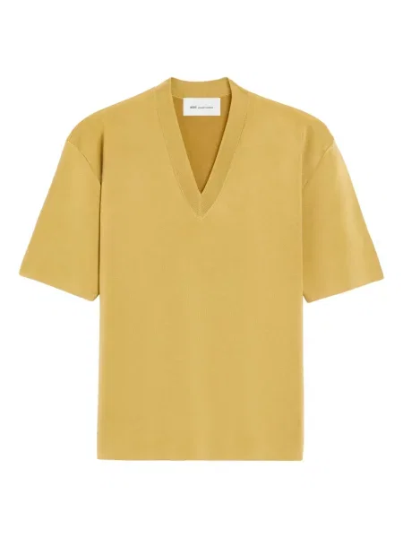 Top Ami Paris cu decolteu în V scurt galben