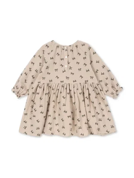 Konges Sløjd Dětské šaty s bavlnou COCO DRESS GOTS béžové