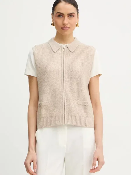 Morgan Vestă tricotată crem bej