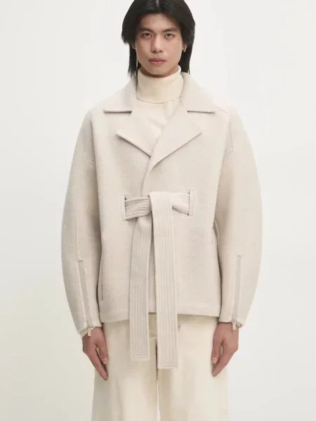 A.A. Spectrum palton de lana Dapper de tranzitie oversize bej