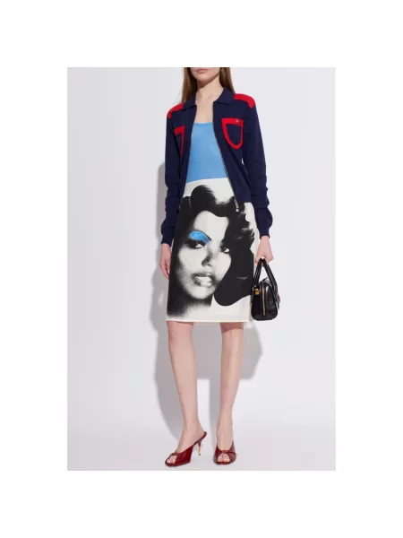 Top Versace wełniany niebieski