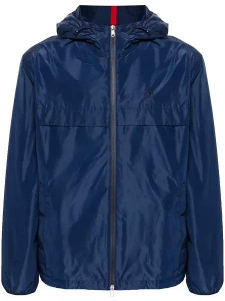 Siuvinėta polo marškinėliai Polo Ralph Lauren dygsniuotas pilka