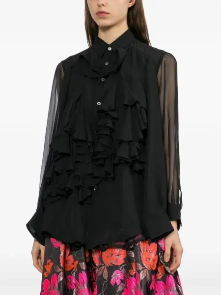 Cămașă Comme Des Garçons cu volane negru