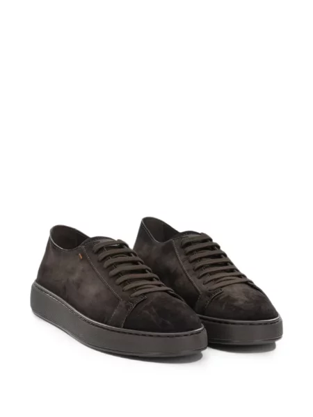 Fűzős szarvasbőr sneaker Santoni barna