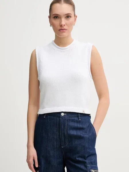 Pulover Calvin Klein Jeans alb