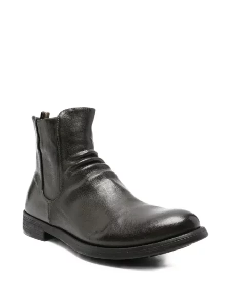 Botine Officine Creative din piele cu volane negru