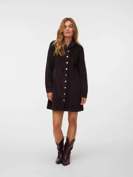 VERO MODA Košeľové šaty VMDaisy čokoládová