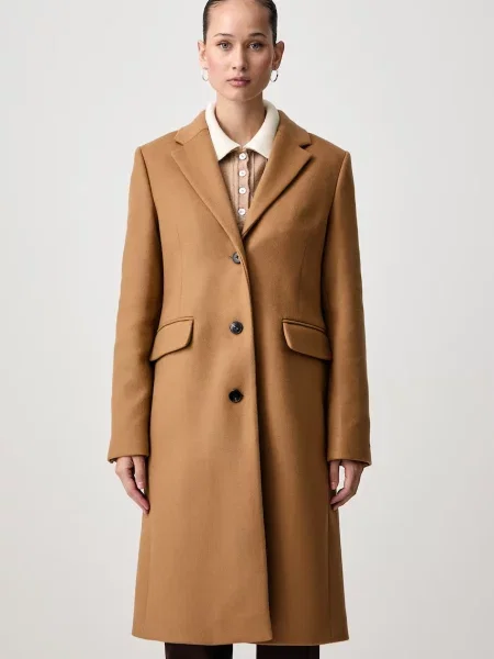 Palton Tommy Hilfiger de lână elegant bej