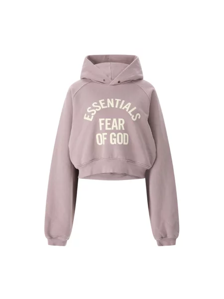 Bluza z kapturem Fear Of God o skróconej długości fioletowa