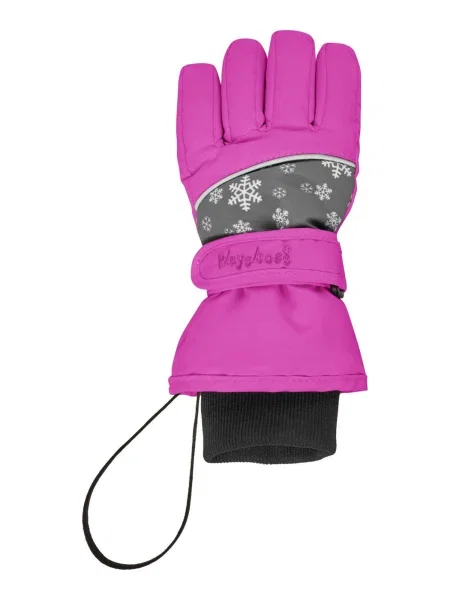 PLAYSHOES Mănuși gri / fucsia / negru alb