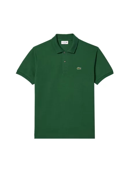 Lniana koszulka polo Lacoste z logo w miejskim stylu zielona