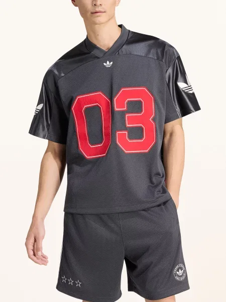 Adidas Originals Tričko Originals Football Jersey tmavě šedá / červená / bílá černé