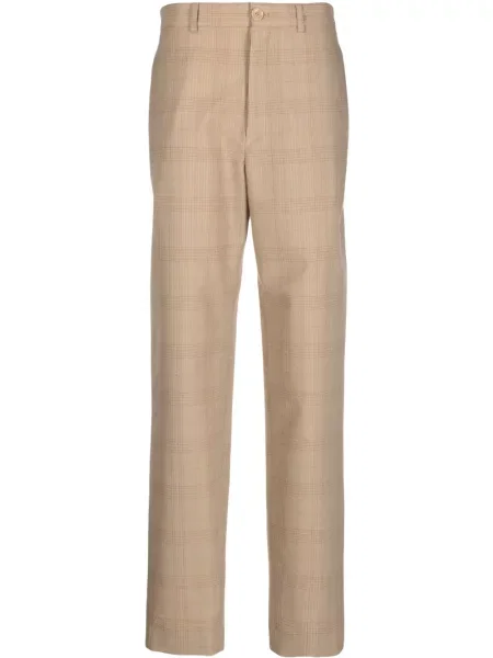 Pantaloni Lemaire în carouri cu imagine maro