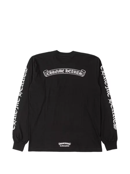 Lung tricou Chrome Hearts cu imagine cu motiv cu inimi negru