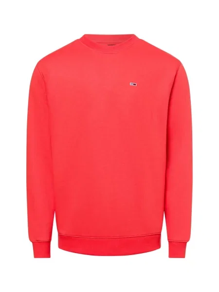 Tommy Jeans Bluza Mężczyźni czerwony jednolity S pomarańczowa