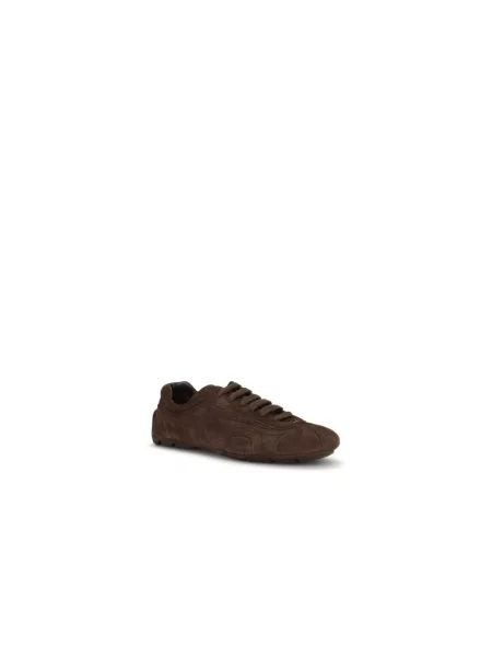 Sneakersy Prada skórzane brązowe