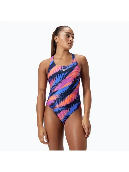 Speedo női egyrészes fürdőruha Allover Digital Powerback borotvaéles/diva. Méret: 36 kék