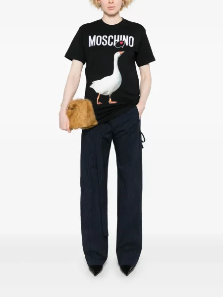 Tricou Moschino cu broderie negru