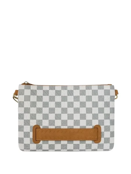 Kockás táska Sprayground autogrammal fehér
