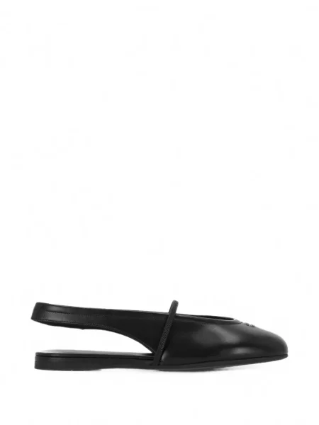 Balerini Miu Miu din piele slingback negru