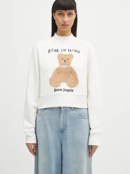 Palm Angels hanorac de Bear In Mind Crew cu imprimeu alb