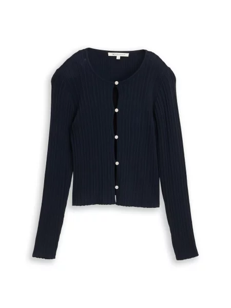 TOM TAILOR DENIM Kardigán námornícka modrá