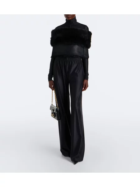 Pantaloni Gucci de mătase negru