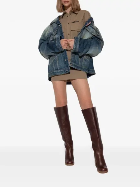 Geacă de blugi Dsquared2 zdrențuiți albastru