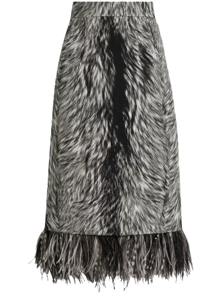 Spódnica Dolce And Gabbana w piórka szara