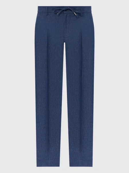Штани з льону Bertolo Cashmere сині