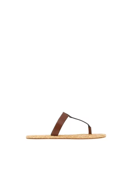 Klapki Saint Laurent brązowe