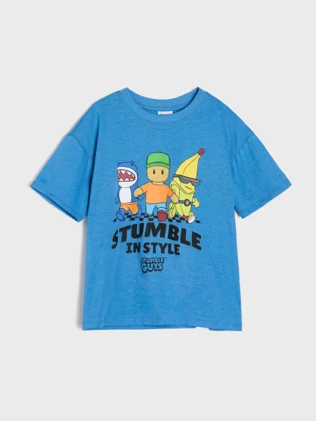 Sinsay Tričko Stumble Guys námořnická modrá
