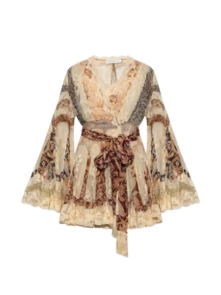 Cu centură rochie mini Zimmermann din dantelă