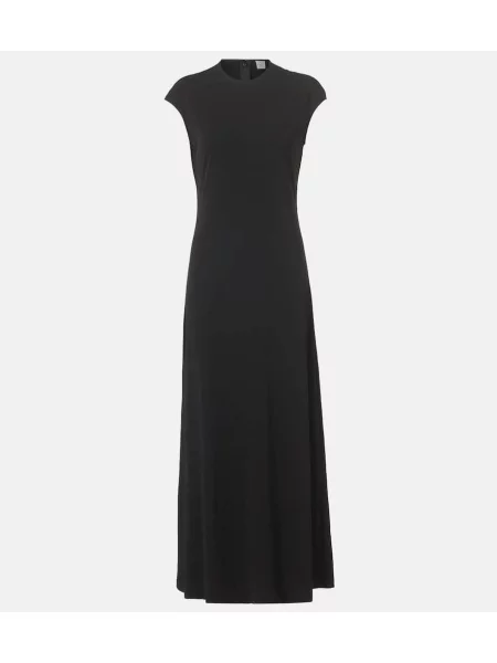 Rochie maxi Toteme din jerseu de costum negru