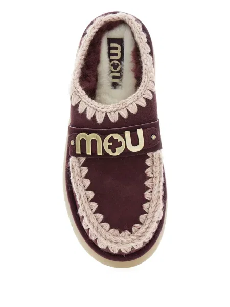 Papuci tip mules Mou cu platformă roșu