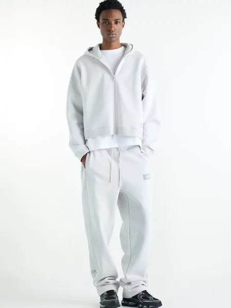 Флисовое худи New Balance серое