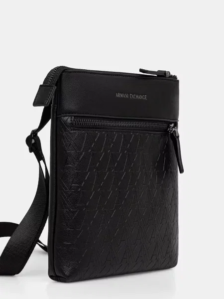 Armani Exchange geantă mică pentru bărbați cu imitație de piele negru